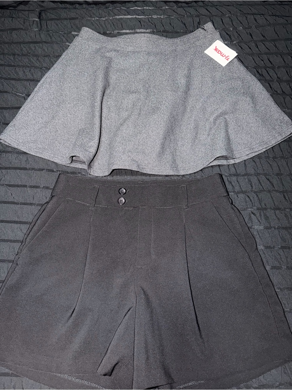 Maurices Gray Skort with Black High-Waist Tailored Shorts
